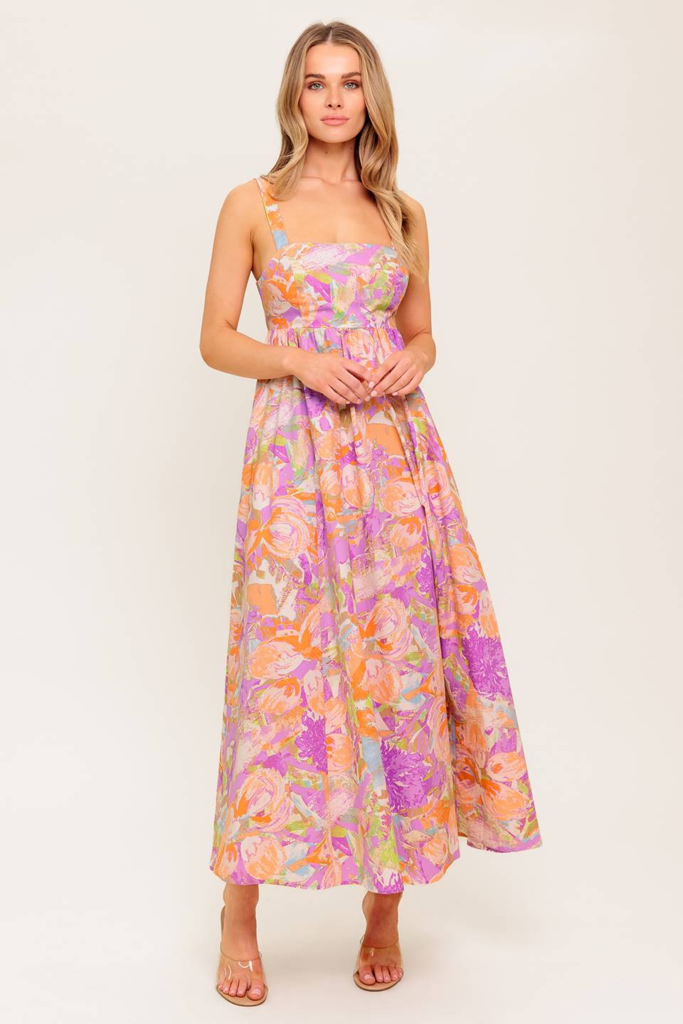 BREEZE SONG PINK WOVEN MIDI DRESS Flying Tomato